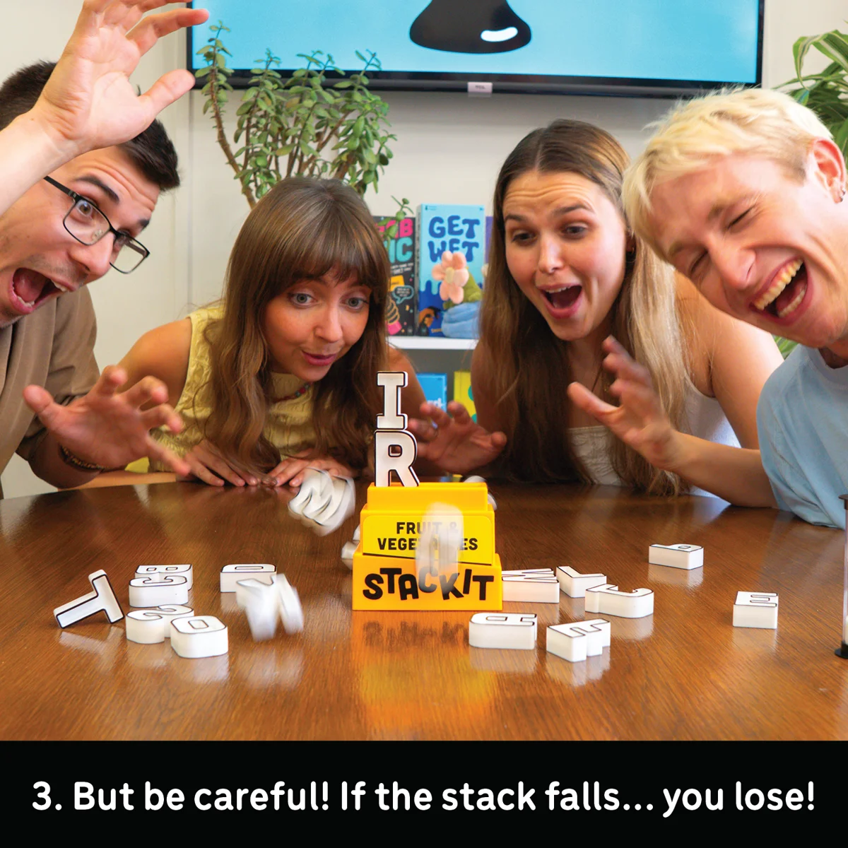 Be careful! If the stack falls, you lose